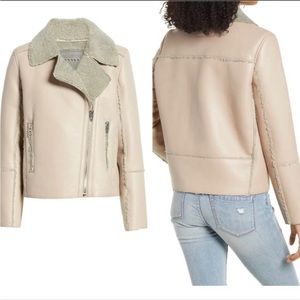 NEW BLANKNYC Bonded Faux Shearling Moto
Jacket In Herbal Refreshment